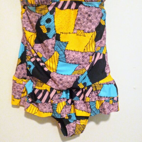 Disney Nightmare Before Christmas Sally One Piece Swimsuit-Large-Lined-Skirted - Picture 4 of 9